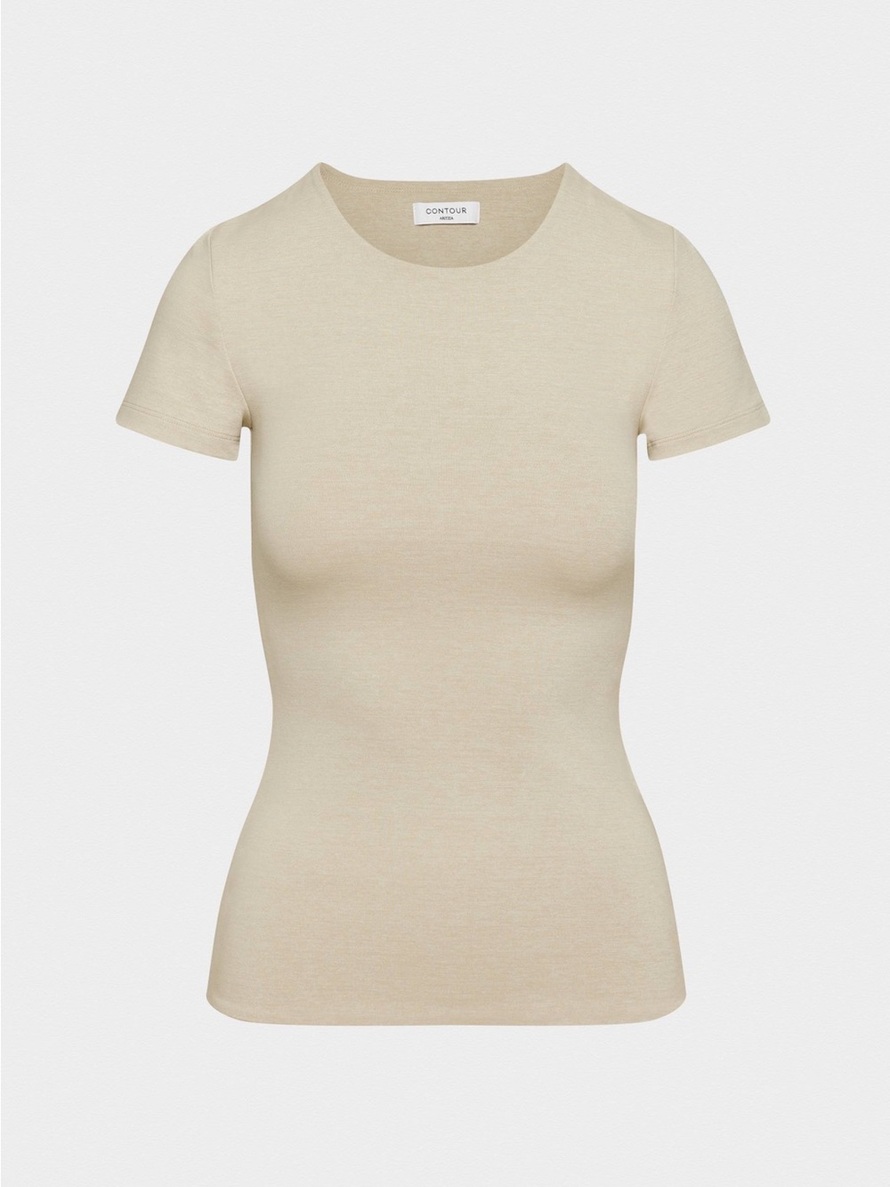 Aritzia Contour Crew Hip T-shirt Heather Oat Beige Size XS New